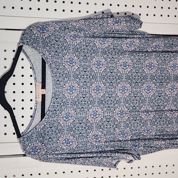 Philosphy size 2X Geometric Print Blue High Low Hem Tunic - Picture 3 of 8